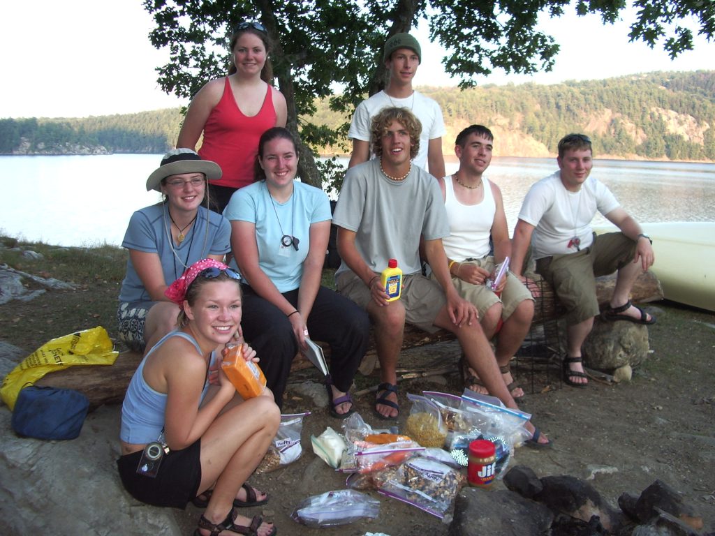 A patrol enjoys a LandSea lunch by the water. 