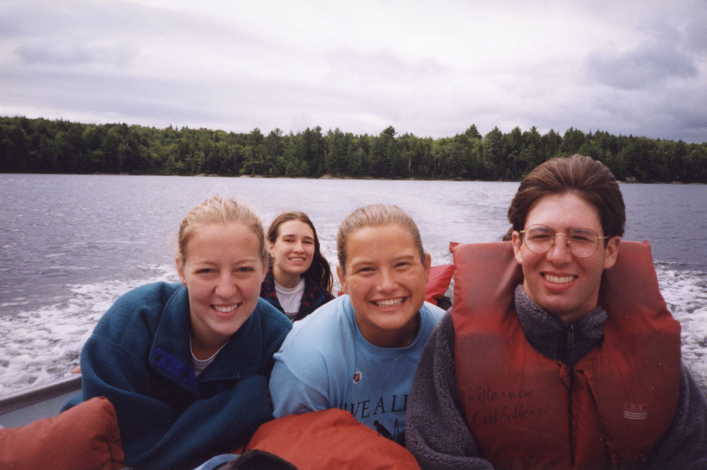 A group enjoys some time on the lake.