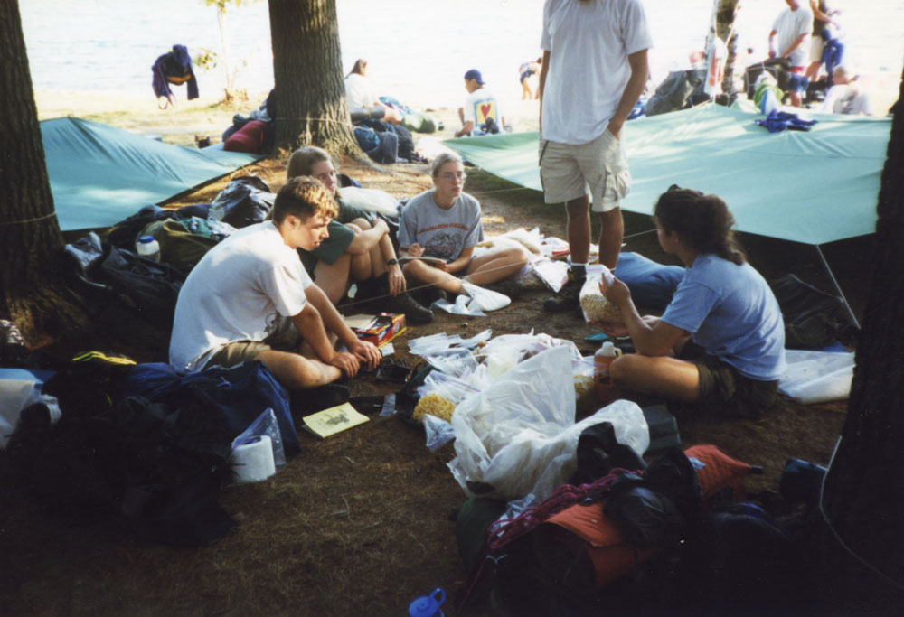 A patrol goes over supplies before departing on their expedition.